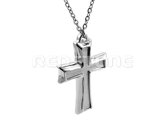 Oceľový náhrdelník s krížikom - 450/2 mm